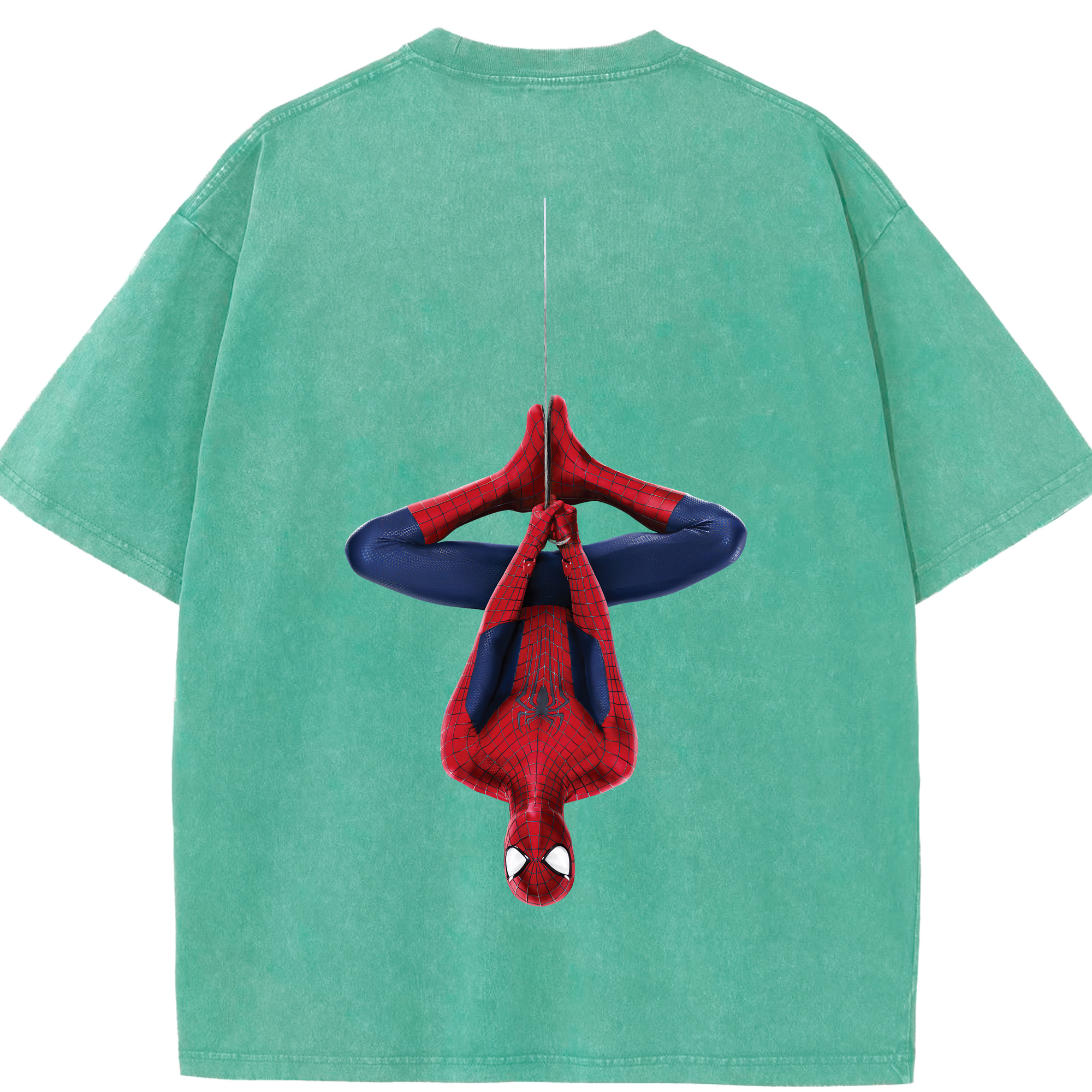 （画像用） Spider Man スパイダーマン 綿100% ヴィンテージ風 半袖Tシャツ（背面プリント）